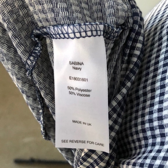 Lindy Bop Sabina Navy Gingham Pencil Dress - Picture 4 of 4